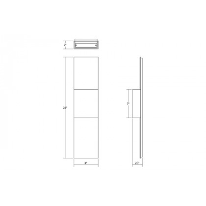 Sonneman Flat Box Up/Down LED Panel Sconce - Textured Bronze