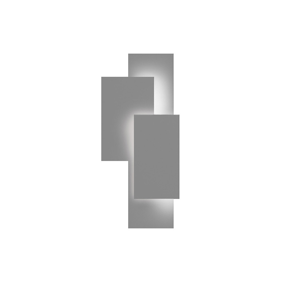 Sonneman Offset Panels LED Sconce - Textured Gray