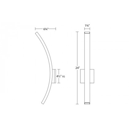 Sonneman L'Arc Grand LED Sconce - Textured Gray