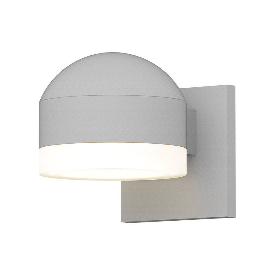 Sonneman REALS Downlight LED Sconce - Textured White, Dome Cap and White Cylinder Lens