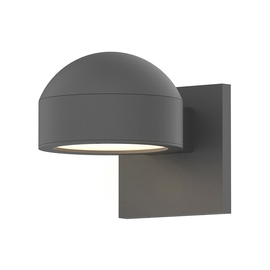 Sonneman REALS Downlight LED Sconce - Textured Gray, Dome Cap and Plate Lens