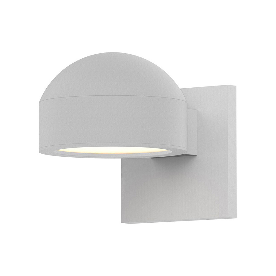 Sonneman REALS Downlight LED Sconce - Textured White, Dome Cap and Plate Lens