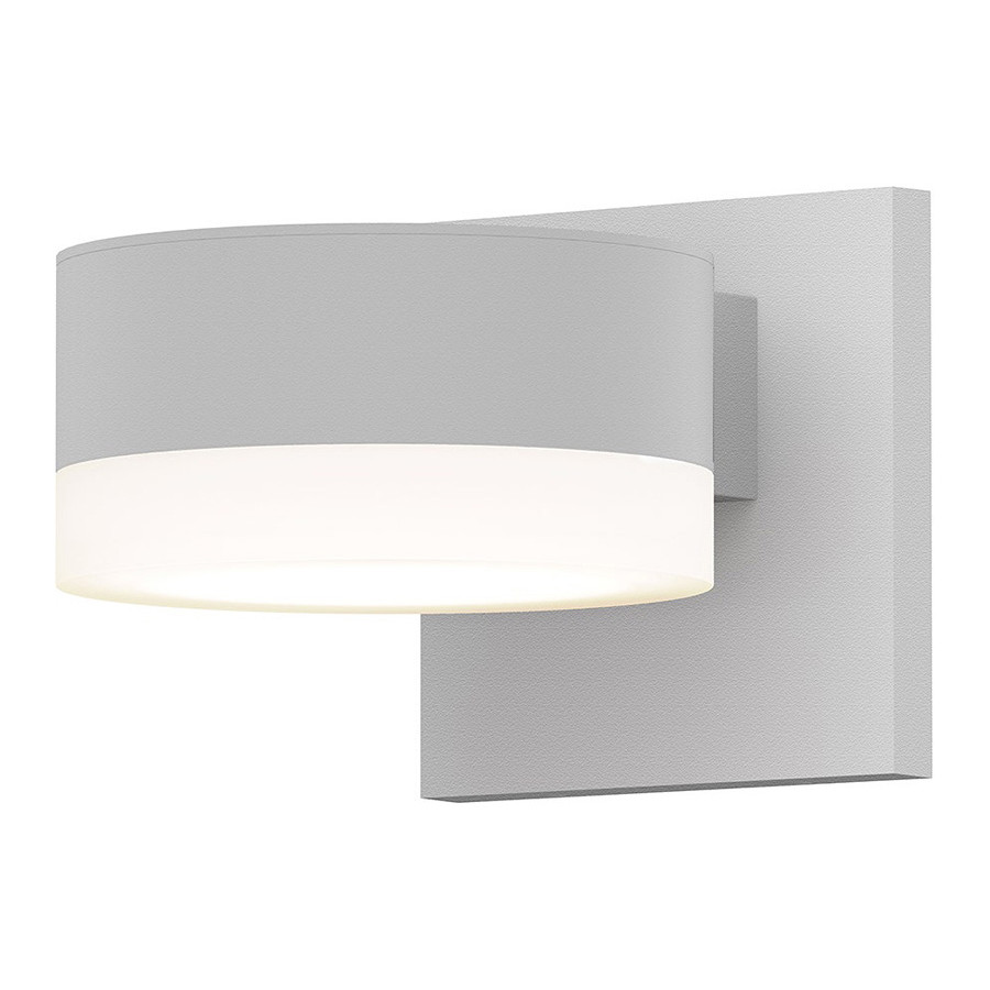 Sonneman REALS Downlight LED Sconce - Textured White, Plate Cap and White Cylinder Lens