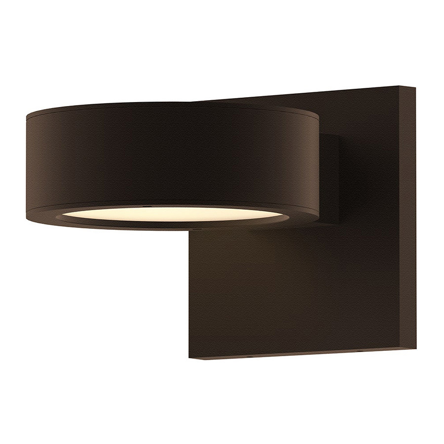Sonneman REALS Downlight LED Sconce - Textured Bronze, Plate Cap and Plate Lens
