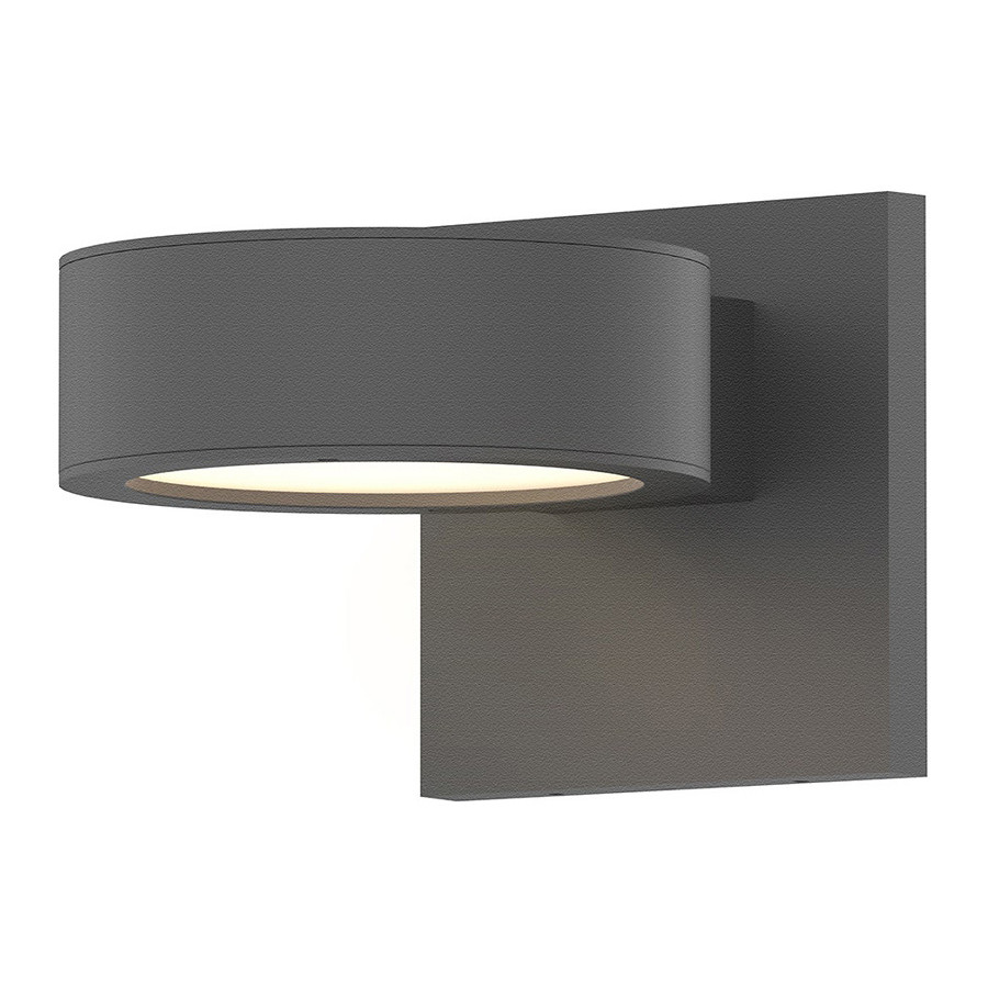 Sonneman REALS Downlight LED Sconce - Textured Gray, Plate Cap and Plate Lens