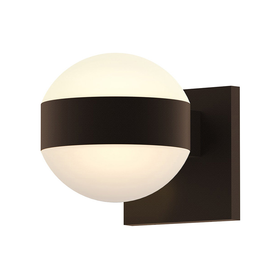 Sonneman REALS Up/Down LED Sconce - Textured Bronze, Dome Lenses