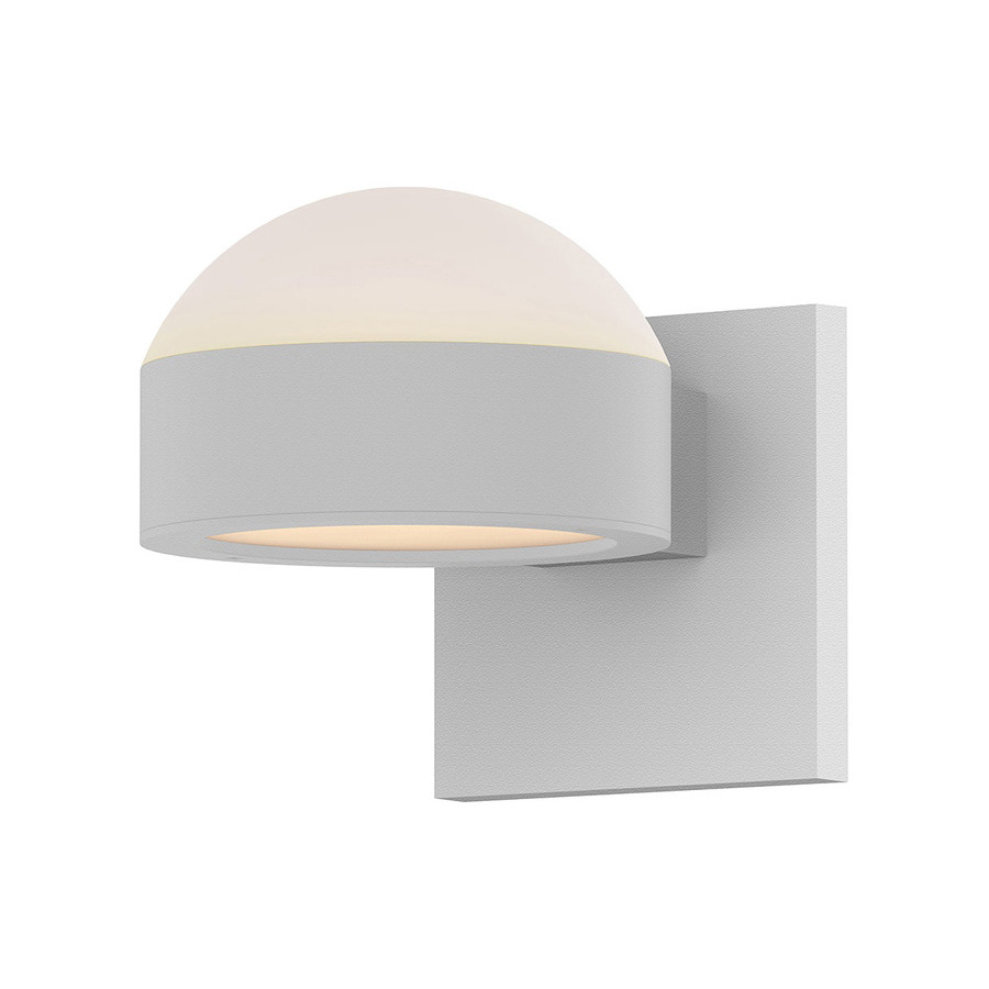Sonneman REALS Up/Down LED Sconce - Textured White, Dome Lens and Plate Lens