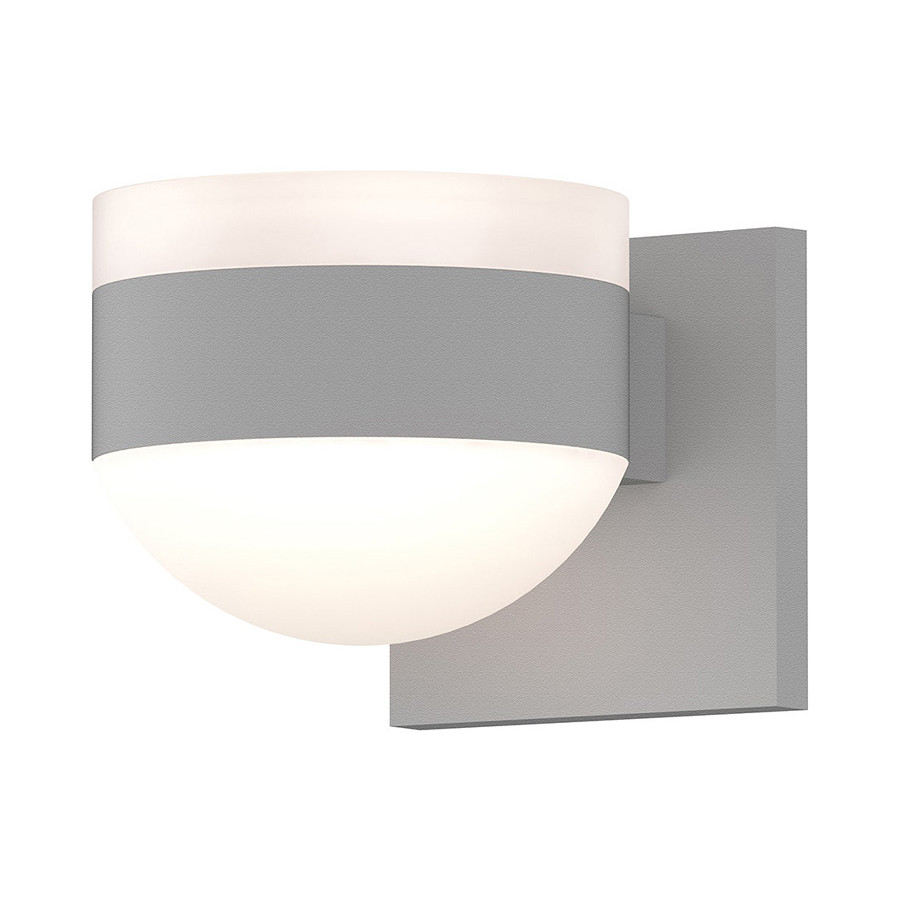 Sonneman REALS Up/Down LED Sconce - Textured White, White Cylinder Lens and Dome Lens