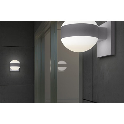 Sonneman REALS Up/Down LED Sconce - Textured Bronze, Plate Lens and White Cylinder Lens