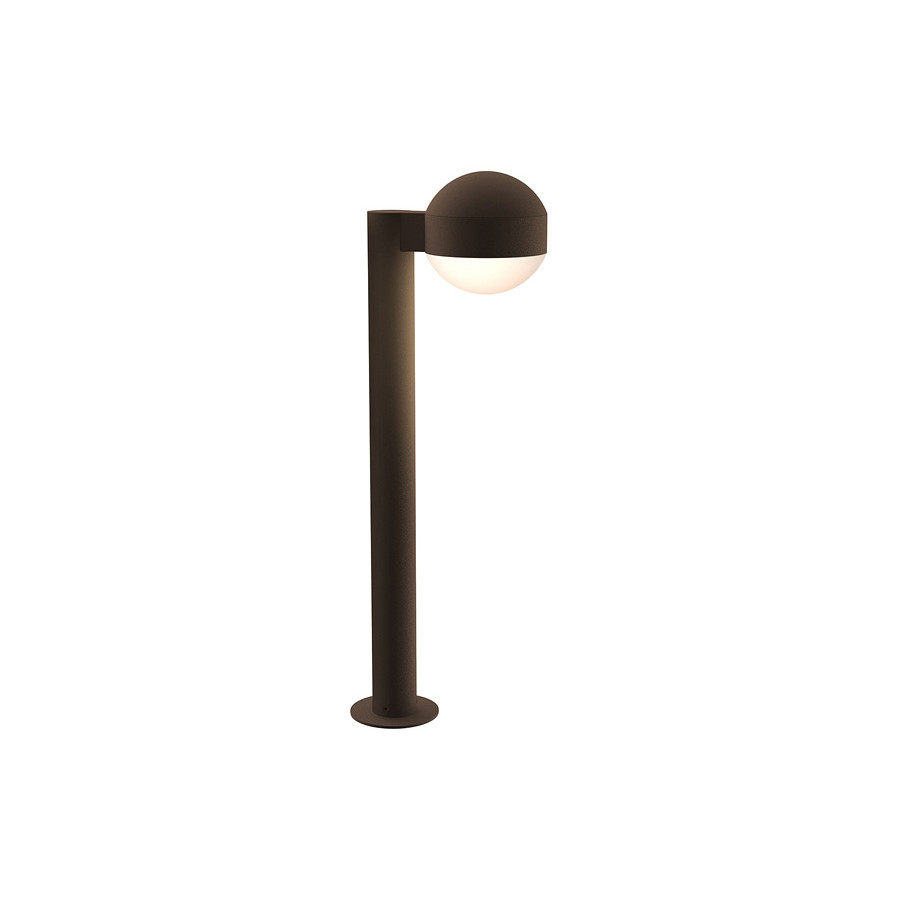 Sonneman REALS LED Bollard - Textured Bronze, 22", Dome Cap and Dome LEns
