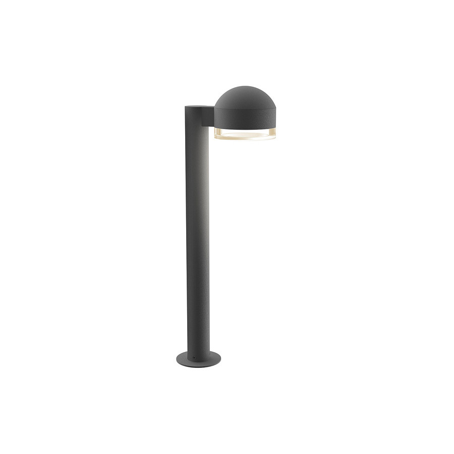 Sonneman REALS LED Bollard - Textured Gray, 22", Dome Cap and Clear Cylinder Lens