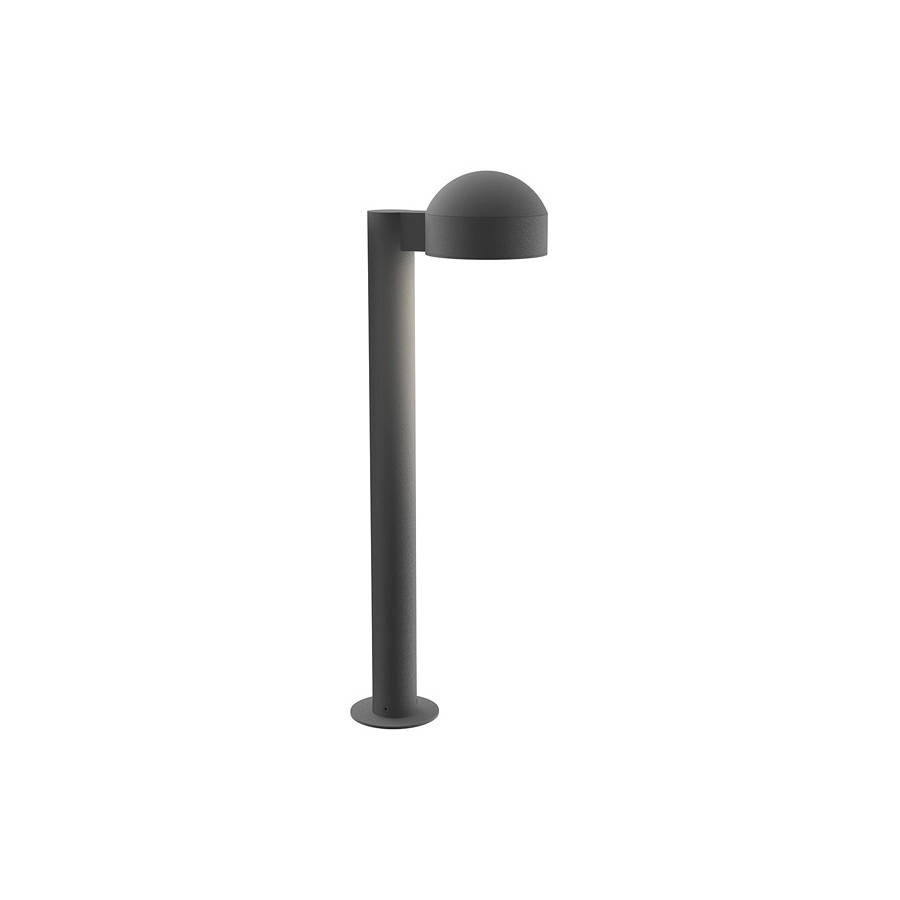 Sonneman REALS LED Bollard - Textured Gray, 22", Dome Cap and Plate Lens