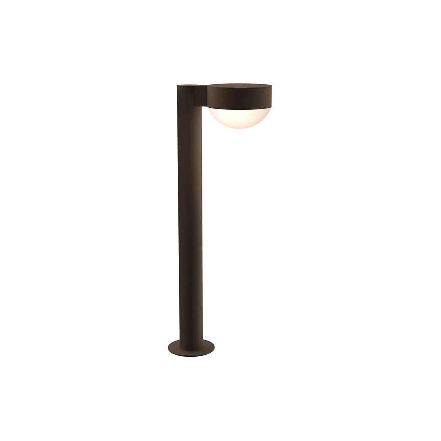 Sonneman REALS LED Bollard - Textured Bronze, 22", Plate Cap and Dome Lens