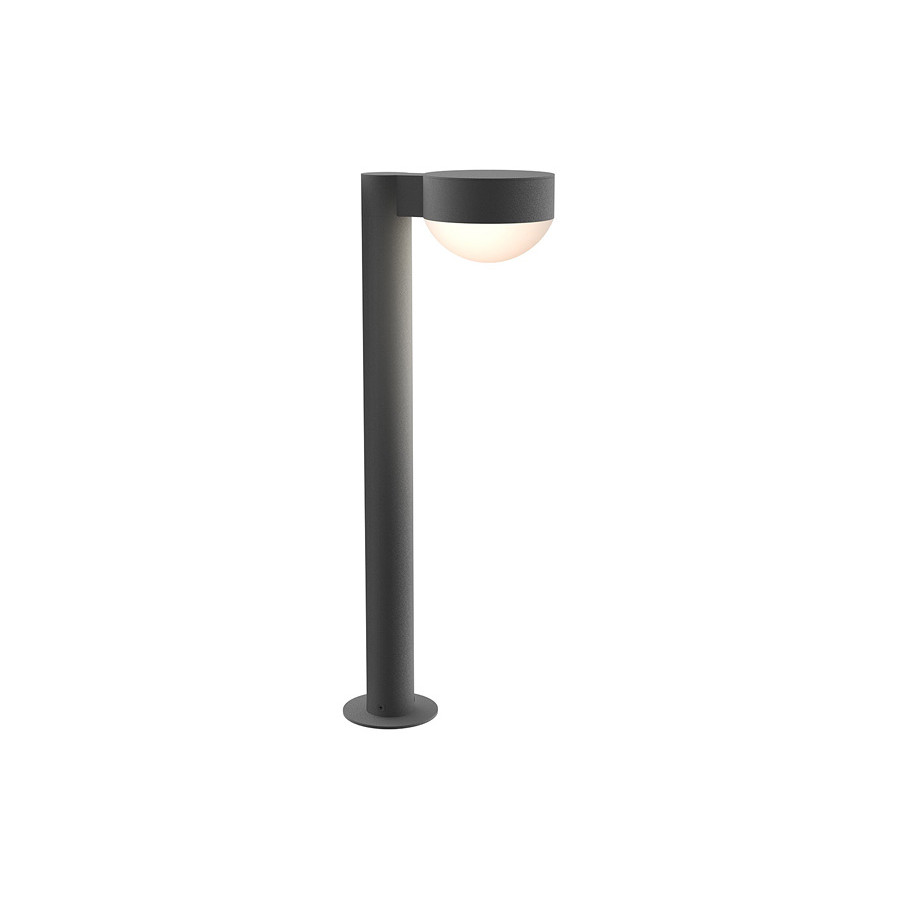 Sonneman REALS LED Bollard - Textured Gray, 22", Plate Cap and Dome Lens