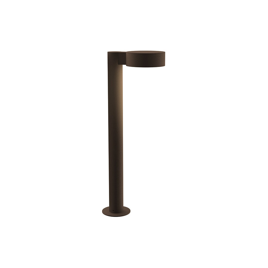 Sonneman REALS LED Bollard - Textured Bronze, 22", Plate Cap and Plate Lens
