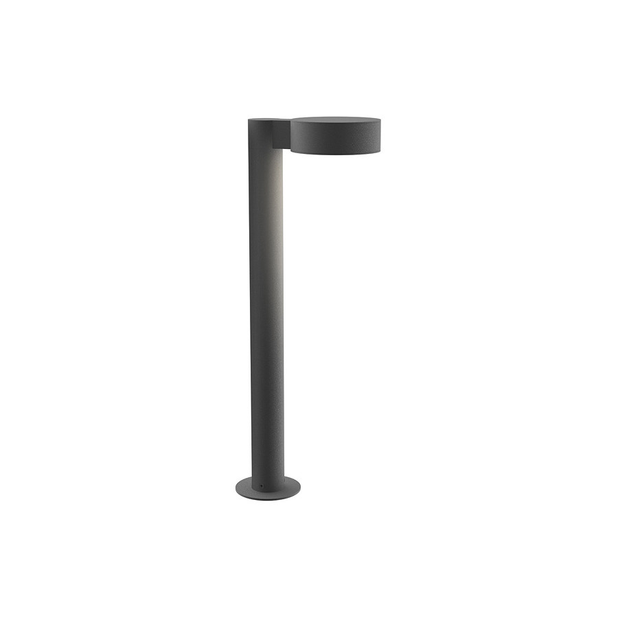 Sonneman REALS LED Bollard - Textured Gray, 22", Plate Cap and Plate Lens