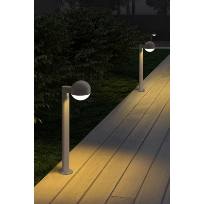 Sonneman REALS LED Bollard - Textured Gray, 28", Dome Cap and Dome LEns