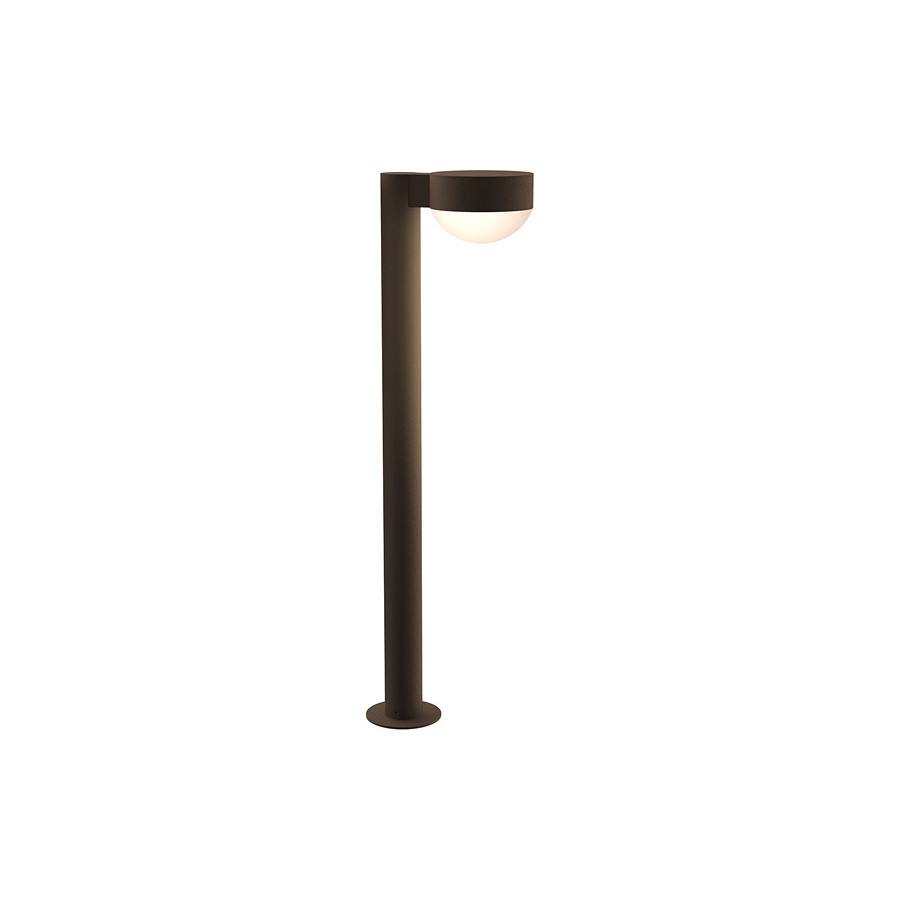 Sonneman REALS LED Bollard - Textured Bronze, 28", Plate Cap and Dome Lens