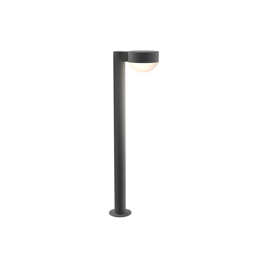Sonneman REALS LED Bollard - Textured Gray, 28", Plate Cap and Dome Lens