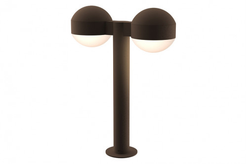 Sonneman™ REALS LED Double Bollard - Textured Bronze, 16", Dome Caps and Dome Lenses