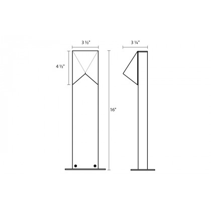 Sonneman Triform Compact LED Bollard - Textured Bronze, 16"