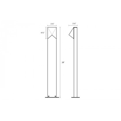 Sonneman Triform Compact LED Bollard - Textured Bronze, 28"