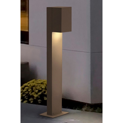 Sonneman Box LED Bollard - Textured Gray, 28"
