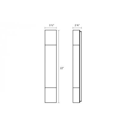 Sonneman Box Column LED Sconce - Textured White, 22"