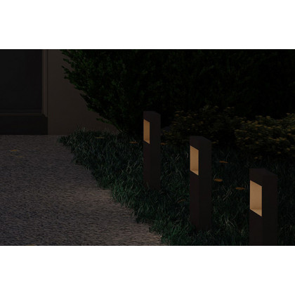 Sonneman Square Curve LED Bollard - Textured Gray, 16"