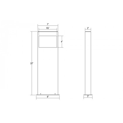 Sonneman Square Curve LED Bollard - Textured Bronze, 28"