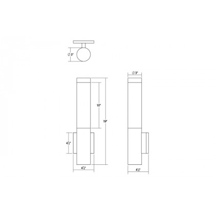 Sonneman Round Column LED Sconce - Textured Gray