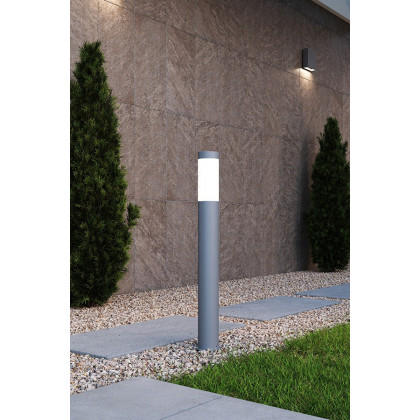 Sonneman Round Column LED Bollard - Textured Gray, 28"
