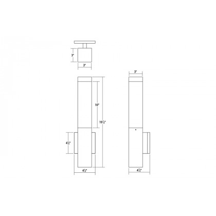 Sonneman Square Column LED Sconce - Textured Bronze
