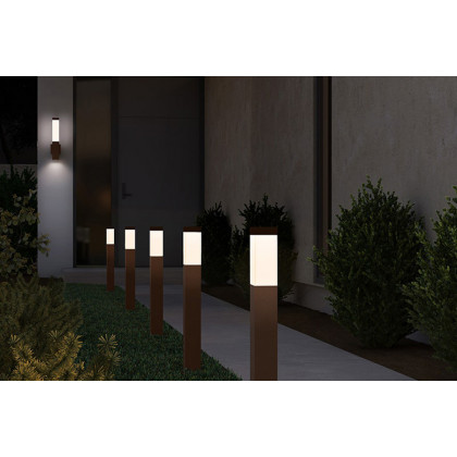 Sonneman Square Column LED Bollard - Textured Gray, 16"