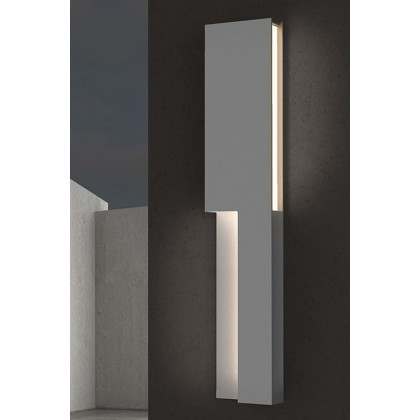 Sonneman Incavo LED Sconce - Textured Gray, 20"