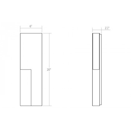 Sonneman Incavo LED Sconce - Textured Gray, 20"