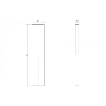 Sonneman Incavo LED Sconce - Textured Gray, 30"