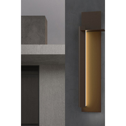Sonneman Backgate LED Sconce - Textured Gray, 30", Left
