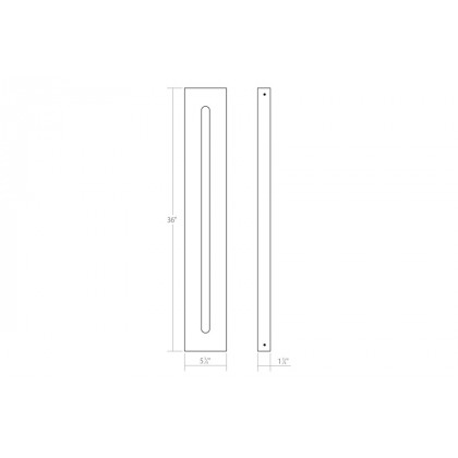 Sonneman Tairu LED Sconce - Textured Bronze, 36"
