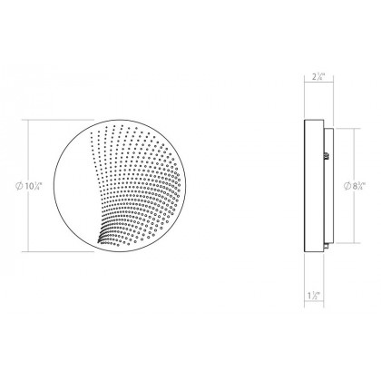 Sonneman Dotwave LED Sconce - Textured Black, Medium, Round