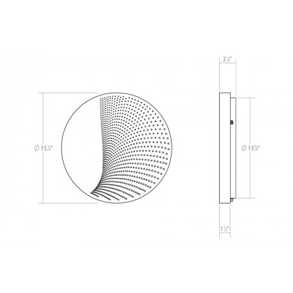 Sonneman Dotwave LED Sconce - Textured Black, Large, Round