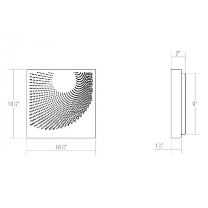 Sonneman Dotwave LED Sconce - Textured White, Square, Square