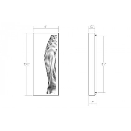 Sonneman Dotwave LED Sconce - Textured White, Rectangle, Rectangle