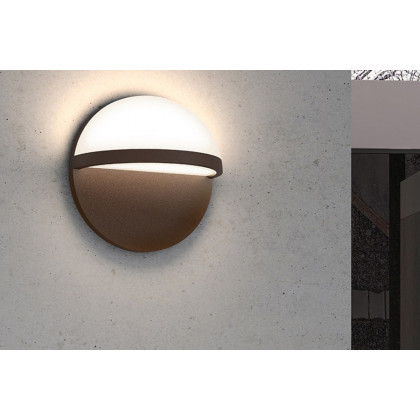 Sonneman Mezza Cupola LED Sconce - Textured Bronze, 8"