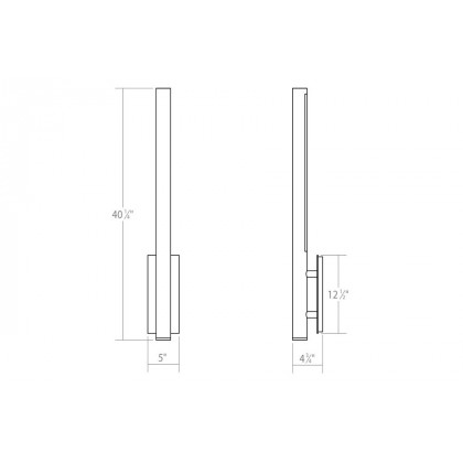Sonneman Flue LED Sconce - Textured Bronze, 40"