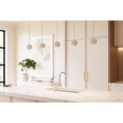 Sonneman Hemisphere Pendant - Textured White, 3-Light
