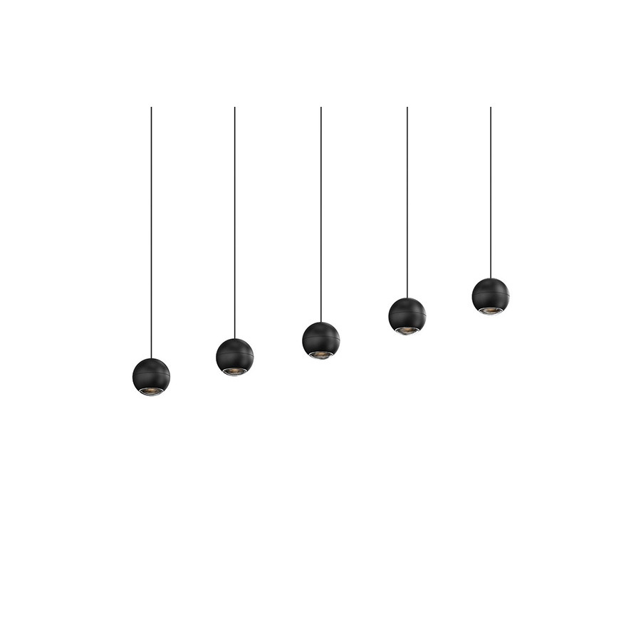 Sonneman Hemisphere Pendant - Textured Black, 5-Light