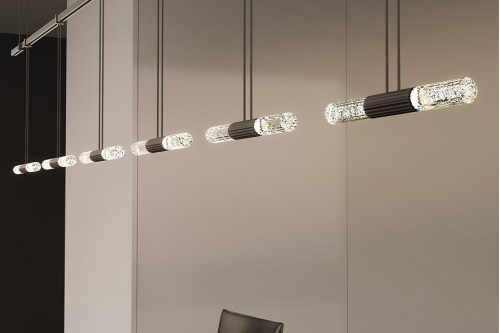 Sonneman™ - Suspenders 36" 2-Bar In-Line Linear with Crystal Double Glass Rod Luminaires