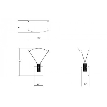 Sonneman - Suspenders Standard Single Sconce with Bar-Mounted Duplex Cylinders, Flood Lens, Parachute Reflector