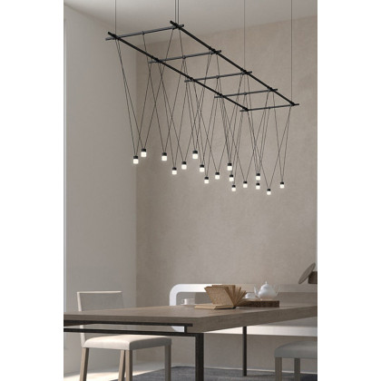 Sonneman - Suspenders 96" x 24" Gridscape with 32" V-Line Etched Cylinder Luminaires